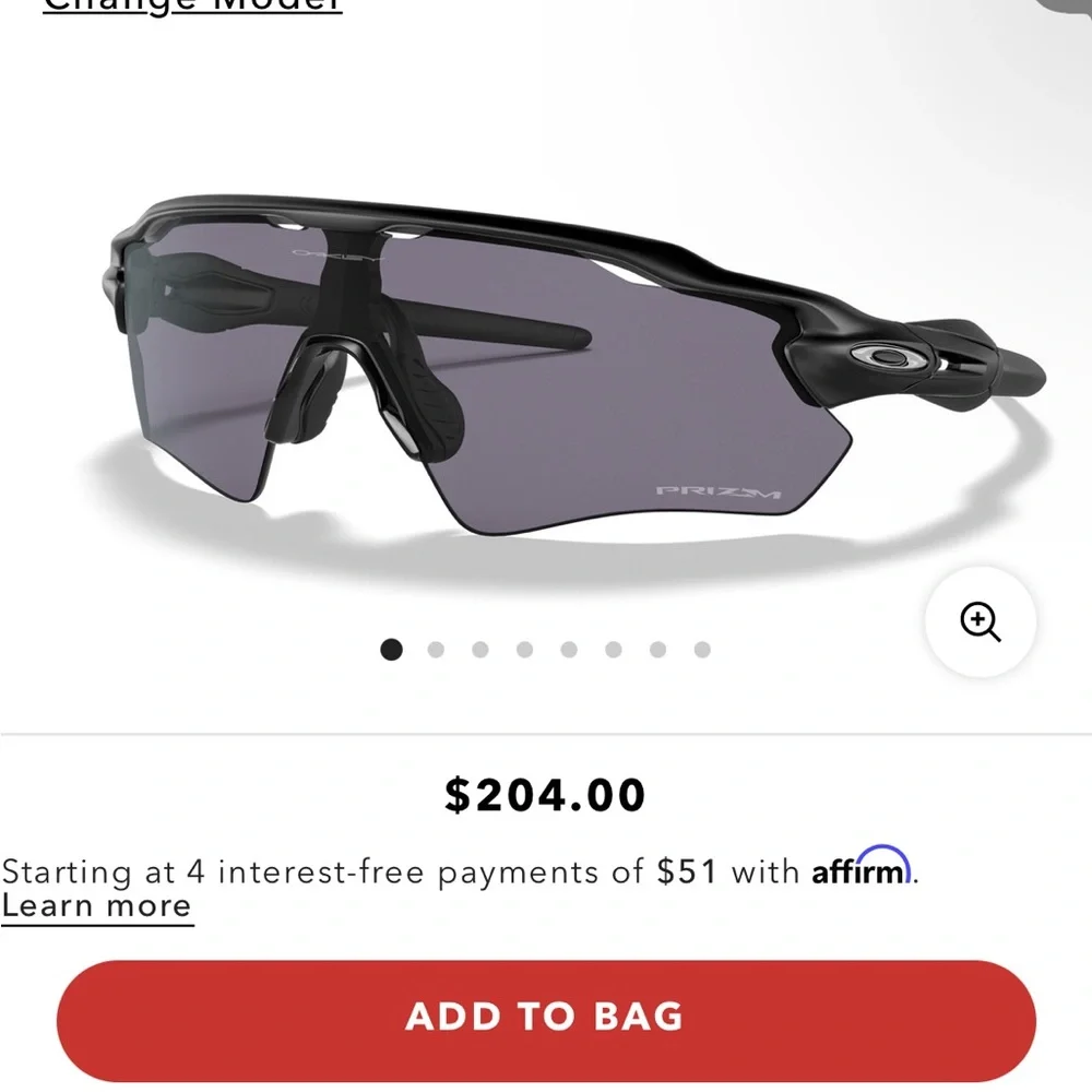 Oakley Black Athletic Glasses Radar EV